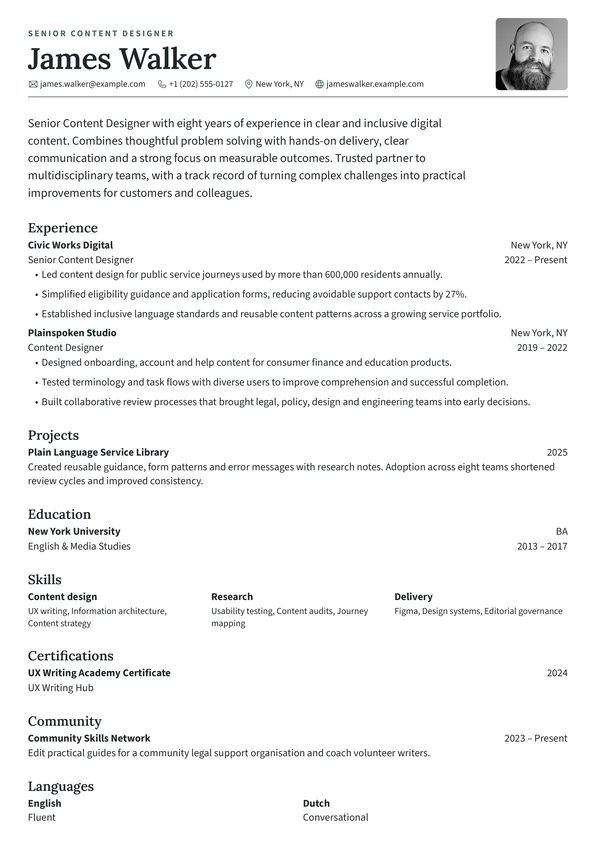 Smeargle resume template preview
